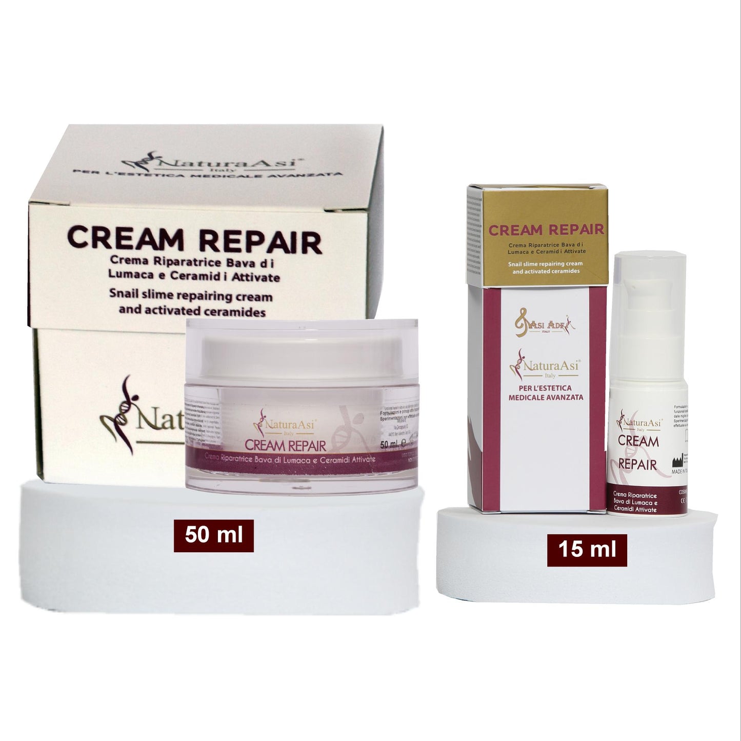 ASI CREAM REPAIR | NaturaAsi™  ml 50 emolliente, idratante, lenitive, Pelle ristrutturata, riparata e tonificata;-Contiene attivi in grado di stimolare la sintesi di collagene ed elastina nella matrice extracellulare.