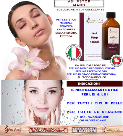 ASI STOP MAND | NaturaAsi™ ml 100 Soluzione Neutralizzante  e riequilibrare il pH Prodotto in grado di neutralizzare e riequilibrare il pH della pelle, dopo l’applicazione del peeling