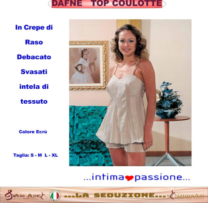 DAFNE COMPLETO TOP E COULOTTE E CANOTTA LUNGA RASO DEBACATO