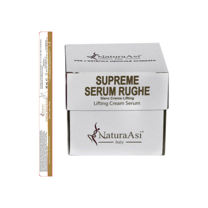 SUPREME SIERO RUGHE | NaturaAsi™ 30ml Azione botulino-simile; -Distende e riempie le rughe modulando la mimica facciale; -Stimola della produzione di collagene; -Rallenta l'invecchiamento cutaneo; -Restituisce elasticità alla pelle;