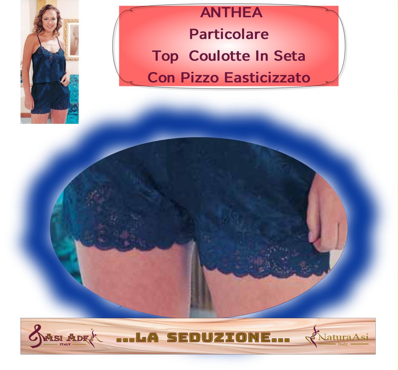 ANTHEA COMPLETO TOP E COULOTTE E CANOTTA CORTA PURA SETA 100%