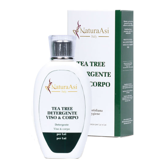 TEA TREE DETERGENTE VISO & CORPO | NaturaAsi™ 200 AZIONE ANTIBATTERICA E ANTIMICOTICA NATURALE Dermatiti, prurito - Eritema solare, lievi ustioni -Micosi della pelle e delle unghie - Psoriasi - Foruncolosi, acne, herpes - Porri e verruche.